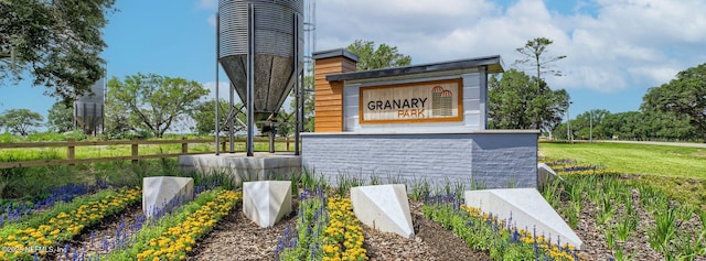 view of community sign