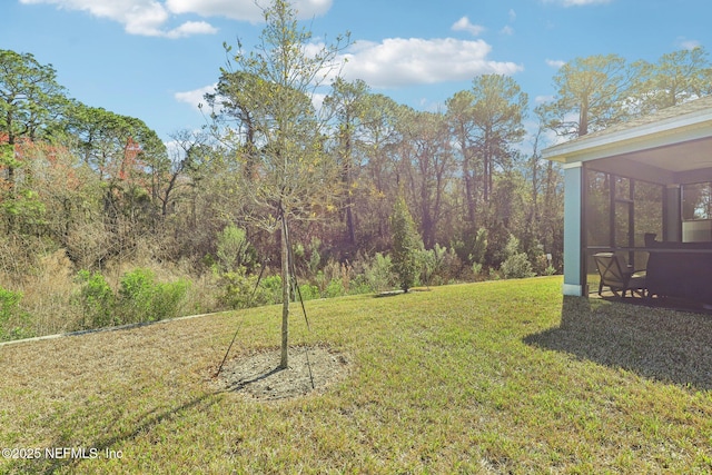 view of yard featuring a sunroom