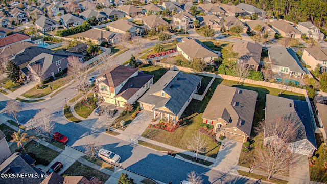 bird's eye view with a residential view