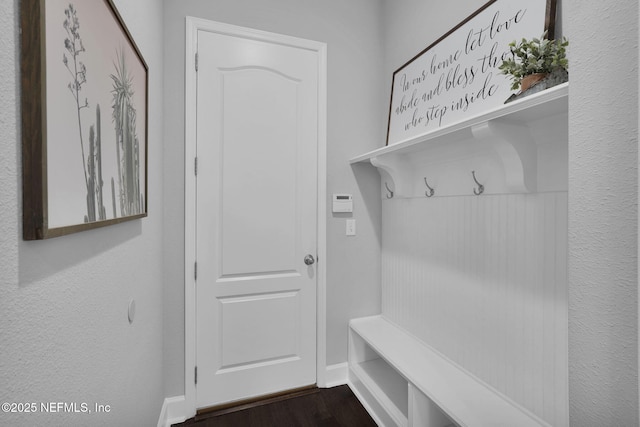 mudroom featuring dark hardwood / wood-style floors