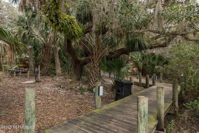 view of dock area