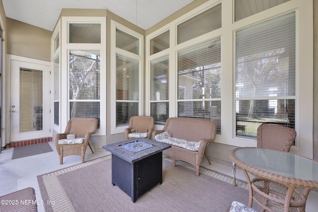 sunroom with plenty of natural light