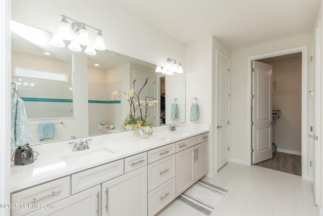 195 Glen Valley Dr, Ponte Vedra, FL 32081 - full bath featuring double vanity, a tile shower, and a spacious closet