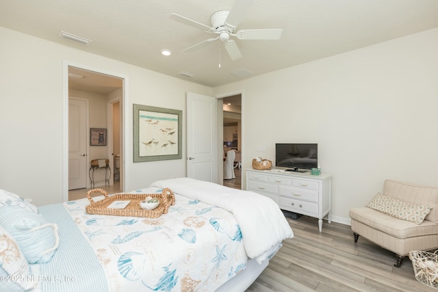 195 Glen Valley Dr, Ponte Vedra, FL 32081 - bedroom featuring light wood-type flooring, ceiling fan, recessed lighting, and baseboards