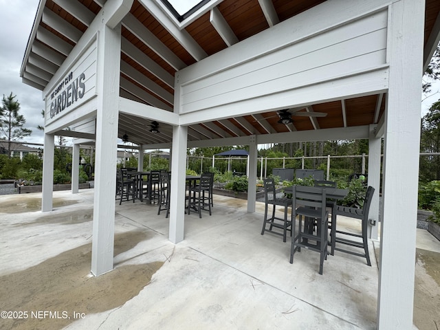 195 Glen Valley Dr, Ponte Vedra, FL 32081 - view of patio with a ceiling fan, outdoor dining space, and a gazebo
