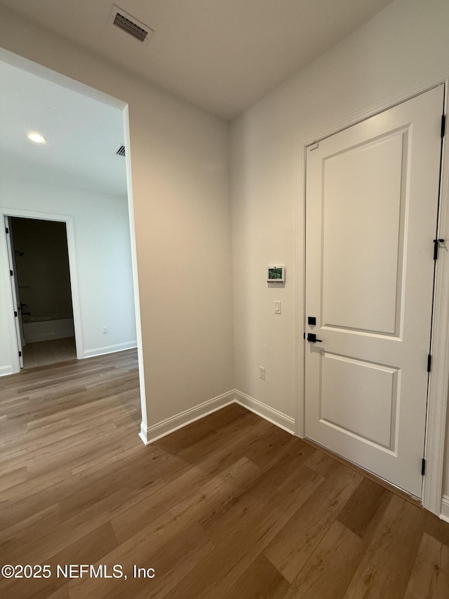 interior space with light hardwood / wood-style flooring