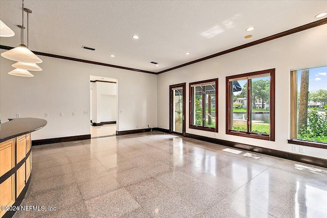 13612 Mcqueens Ct, Jacksonville, FL 32225 - empty room with ornamental molding and a textured ceiling