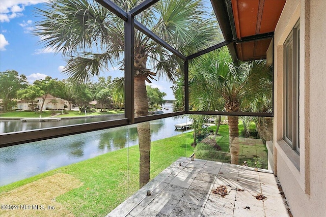 13612 Mcqueens Ct, Jacksonville, FL 32225 - unfurnished sunroom with a water view