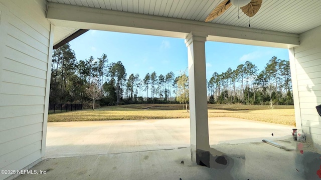 view of patio with ceiling fan