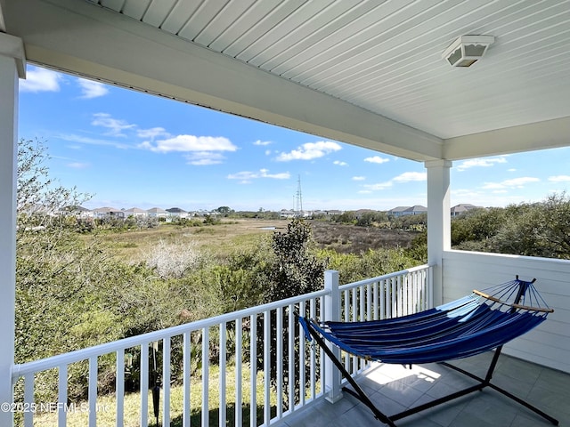 balcony with a mountain view