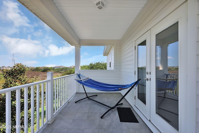 balcony with french doors