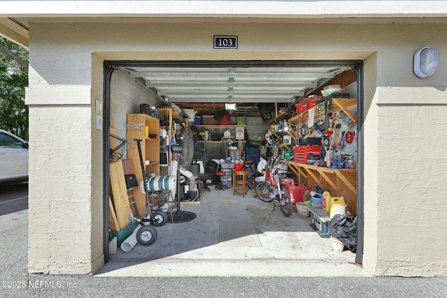 view of garage