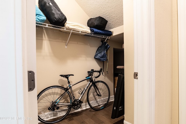 walk in closet featuring hardwood / wood-style floors