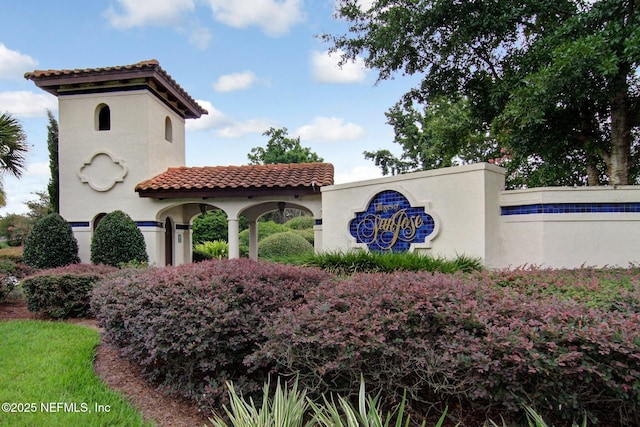 view of community sign