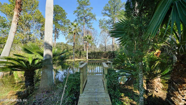 view of dock area