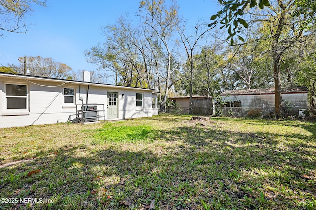 view of yard with fence