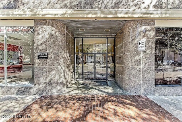 property entrance with french doors