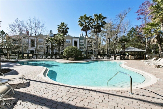 view of pool with a patio area