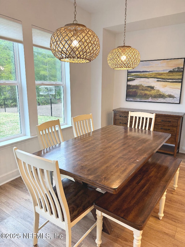 dining room featuring light wood-type flooring