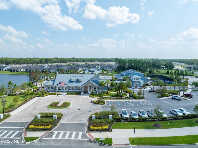 drone / aerial view with a residential view