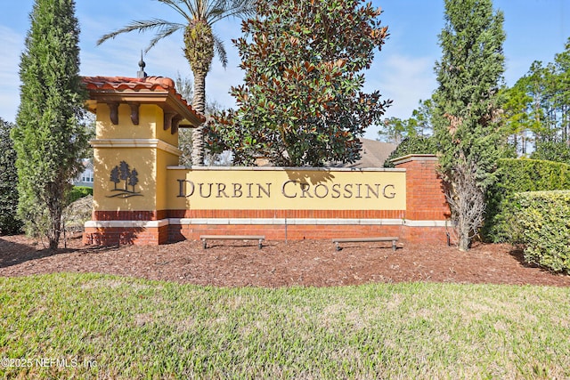 view of community sign