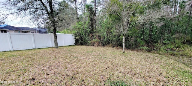 view of yard featuring fence