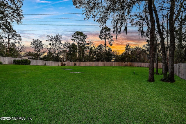 view of yard with fence