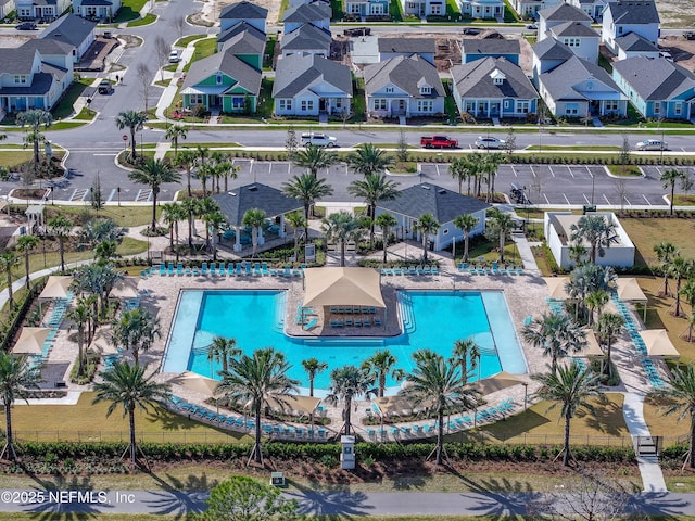 drone / aerial view featuring a residential view