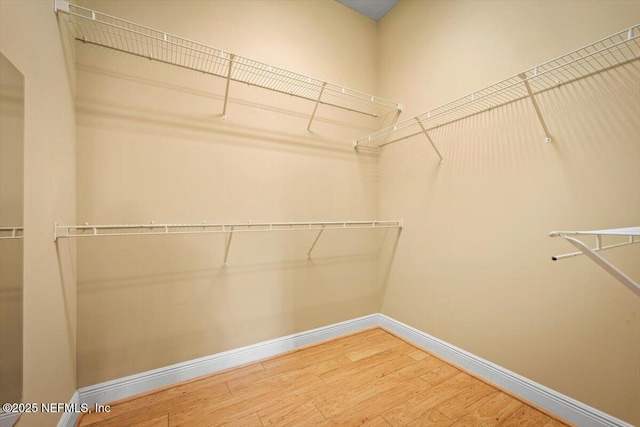 spacious closet with wood finished floors