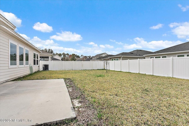 view of yard with a patio and cooling unit