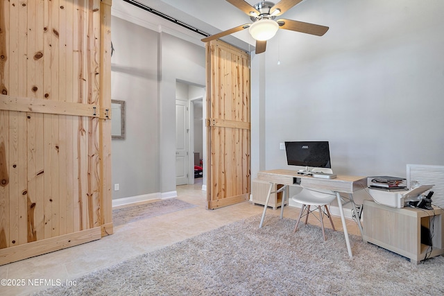 95384 Bermuda Dr, Fernandina Beach, FL 32034 - office with ceiling fan and baseboards