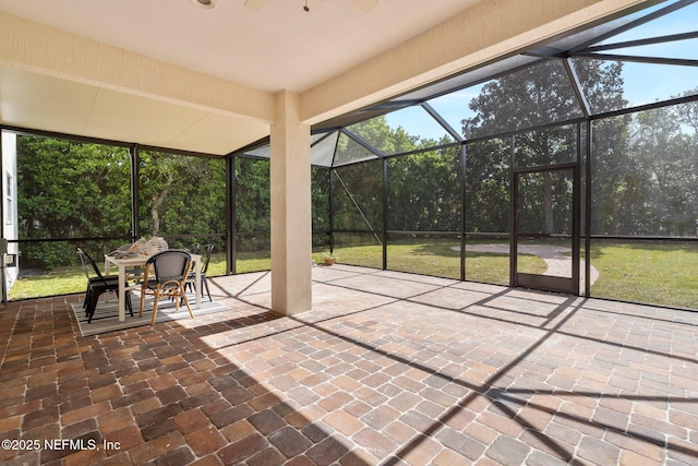 view of unfurnished sunroom