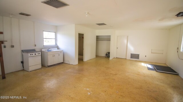 interior space featuring visible vents and a sink