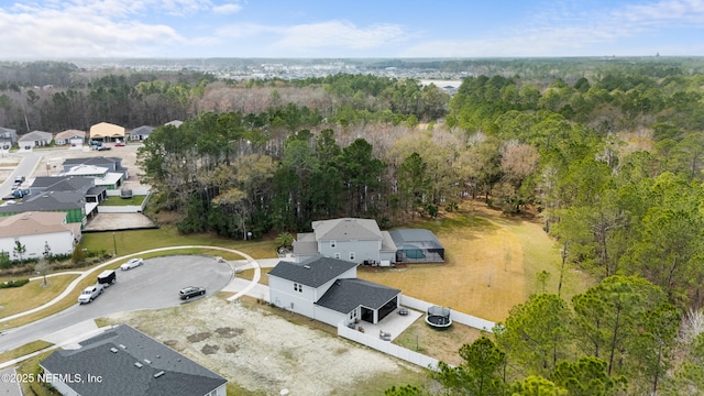 aerial view with a residential view