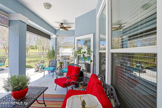 3383 Olympic Dr, Green Cove Springs, FL 32043 - sunroom with a ceiling fan