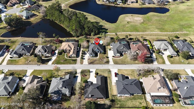3383 Olympic Dr, Green Cove Springs, FL 32043 - birds eye view of property featuring a water view, a residential view, and view of golf course