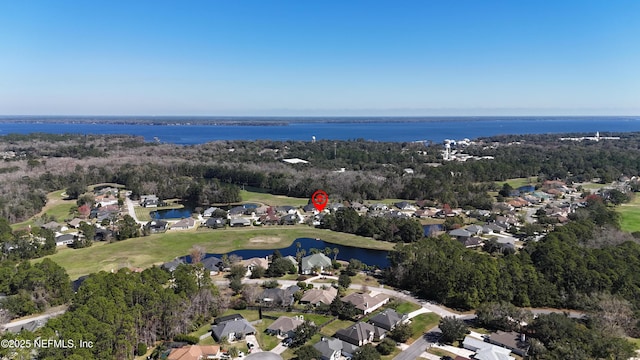 3383 Olympic Dr, Green Cove Springs, FL 32043 - drone / aerial view with view of golf course, a water view, and a residential view