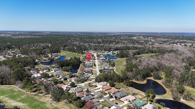 3383 Olympic Dr, Green Cove Springs, FL 32043 - aerial view with a water view, a forest view, golf course view, and a residential view