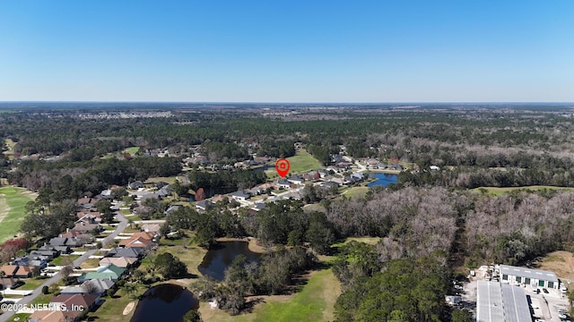 3383 Olympic Dr, Green Cove Springs, FL 32043 - drone / aerial view with view of golf course, a water view, a residential view, and a view of trees