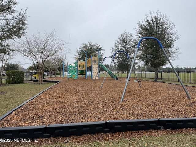 community playground with fence