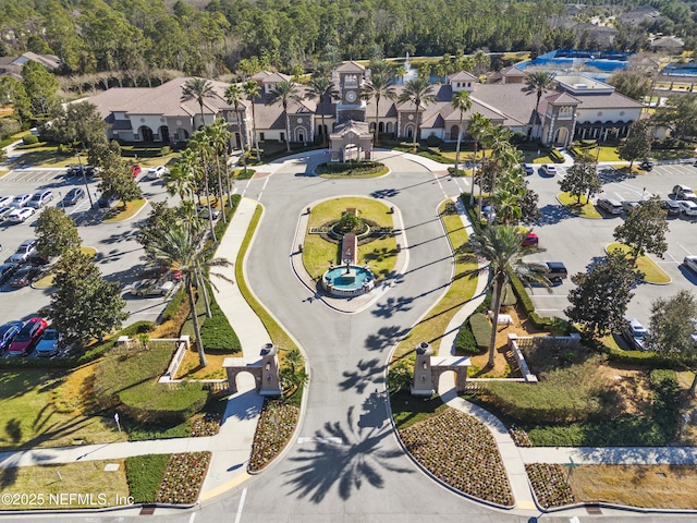 aerial view with a residential view