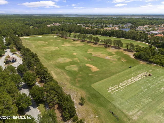 drone / aerial view featuring golf course view