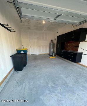 garage with gas water heater