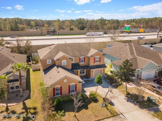 aerial view featuring a residential view