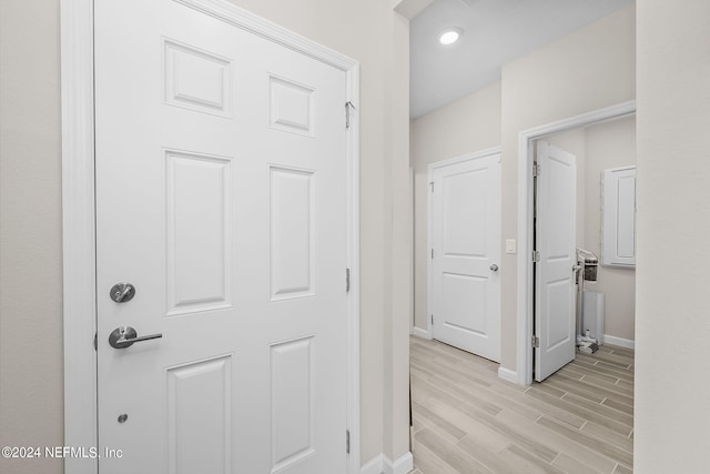 hall featuring light hardwood / wood-style floors