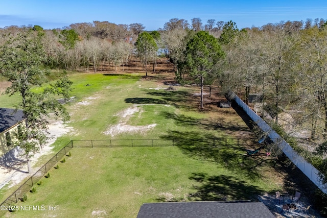 drone / aerial view with a rural view