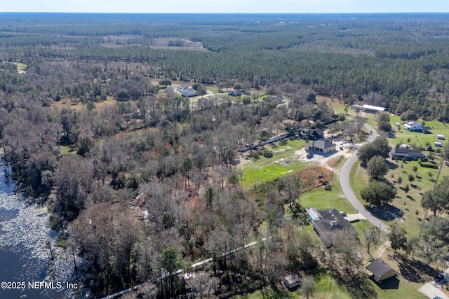 aerial view with a forest view