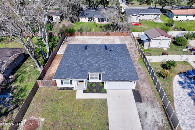 bird's eye view featuring a residential view