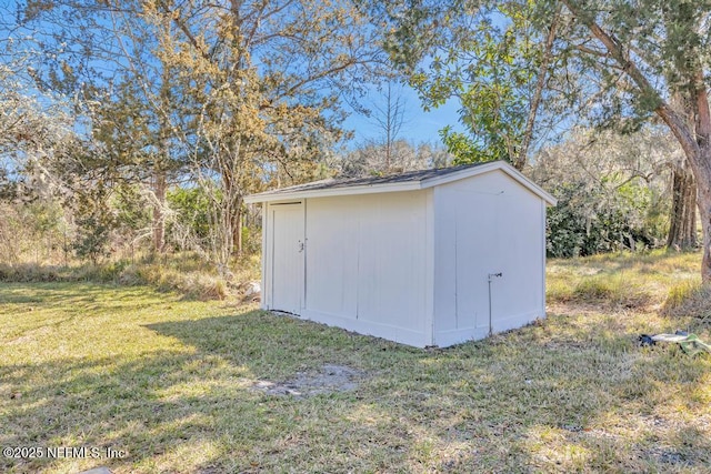 view of shed