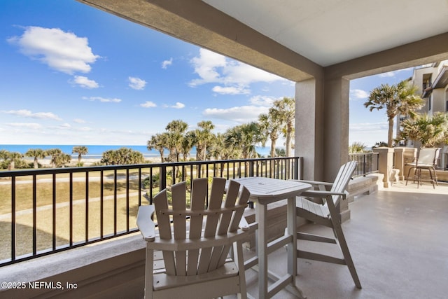 balcony with a water view